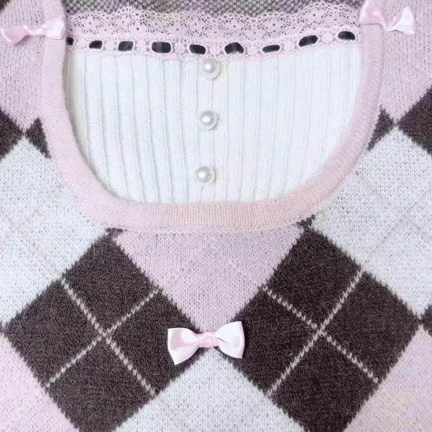 [BUNJANG] Hime Gyaru Style Strawberry Chocolate Knit / 급전)히메갸루 스타일 딸기초코 니트(수수료포함)