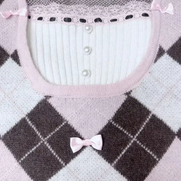 [BUNJANG] Hime Gyaru Style Strawberry Chocolate Knit / 급전)히메갸루 스타일 딸기초코 니트(수수료포함)