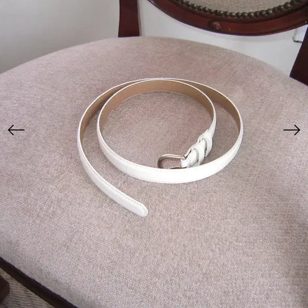 [BUNJANG] KIREV Slim Basic Belt White / 키레브 슬림 기본 벨트 화이트