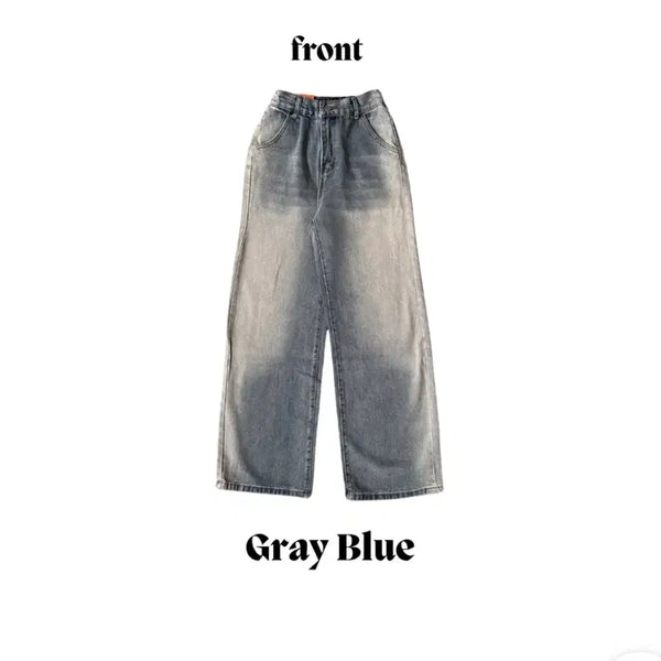 [BUNJANG] A-bly Distressed Straight Fit Jeans (Size M) / 에이블리 청바지 (때청, M사이즈)