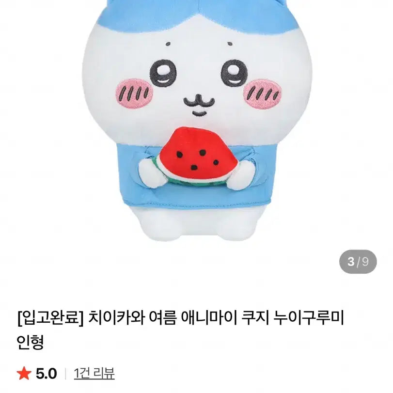 [BUNJANG] Chiikawa Animai Summer Kuji Nuigurumi Hachiware Plush / 현물 치이카와 애니마이 여름 쿠지 누이구루미 하치와레