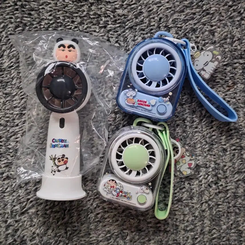[BUNJANG] Crayon Shin-chan Portable Fan 3-Piece Bundle Set / 짱구는못말려 휴대용 선풍기 손풍기 3종 일괄