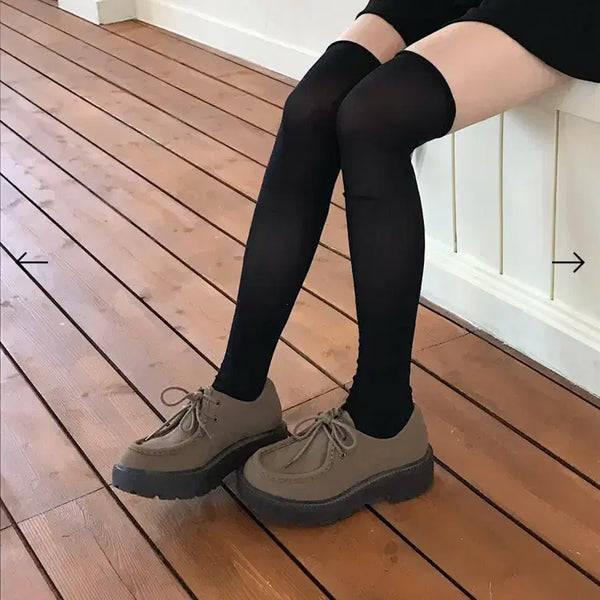 [BUNJANG] Kirev Sheer Rouge Socks Black / 키레브 시어 루즈 삭스 블랙