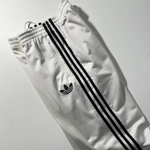 [BUNJANG] Adidas Satin Firebird Track Pants White / 아디다스 새틴 파이어버드 화이트 트랙팬츠 90-95