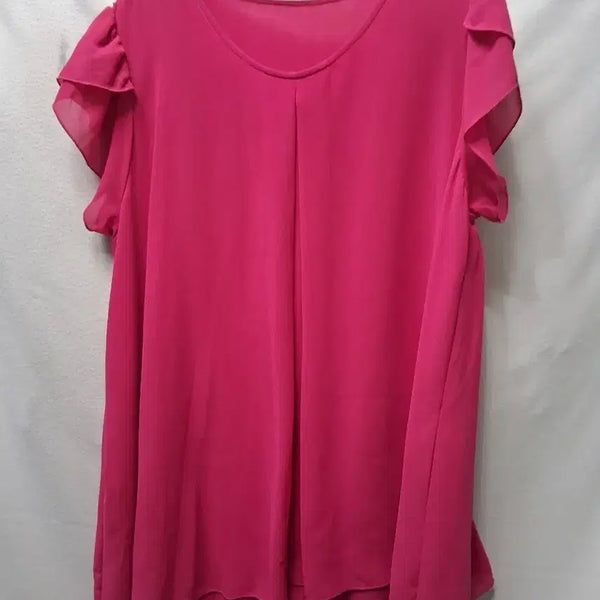 [BUNJANG] Hot Pink Frill Blouse Size 88 / 핫핑크 프릴 블라우스88