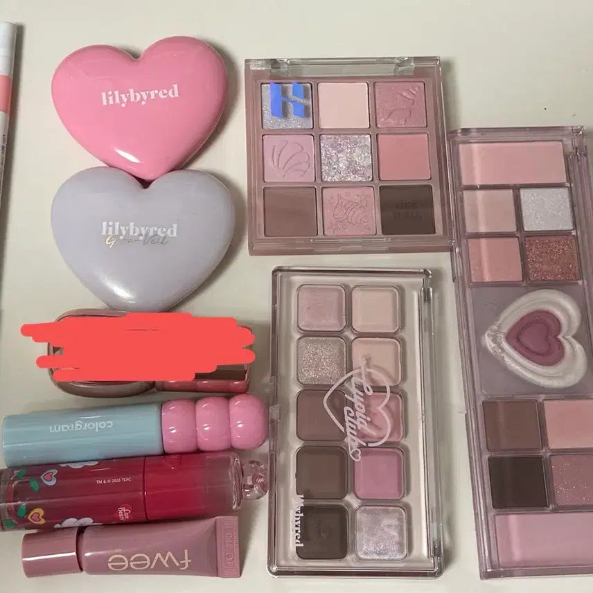 [BUNJANG] Bundle Cool Toned Makeup Set - 10 Items / 일괄 여쿨 색조 10개 세트 하트퍼센트 릴리바이레드 퓌 컬러그램 페리페라