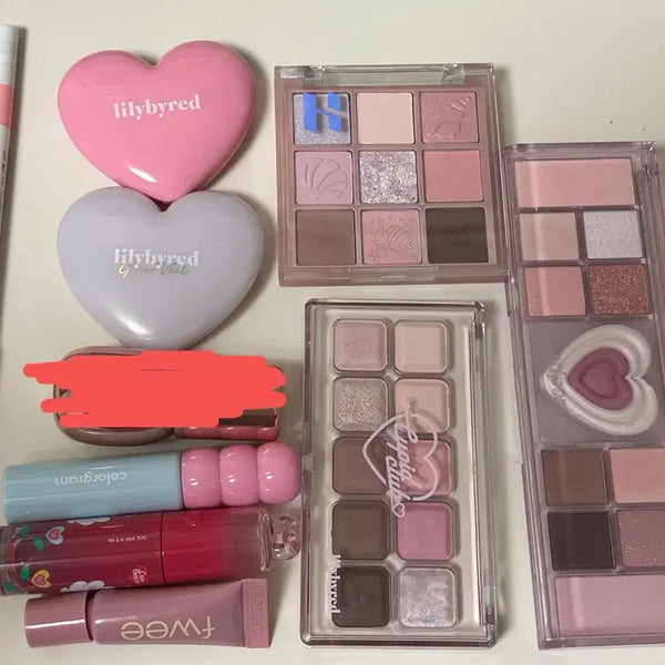[BUNJANG] Bundle Cool Toned Makeup Set - 10 Items / 일괄 여쿨 색조 10개 세트 하트퍼센트 릴리바이레드 퓌 컬러그램 페리페라