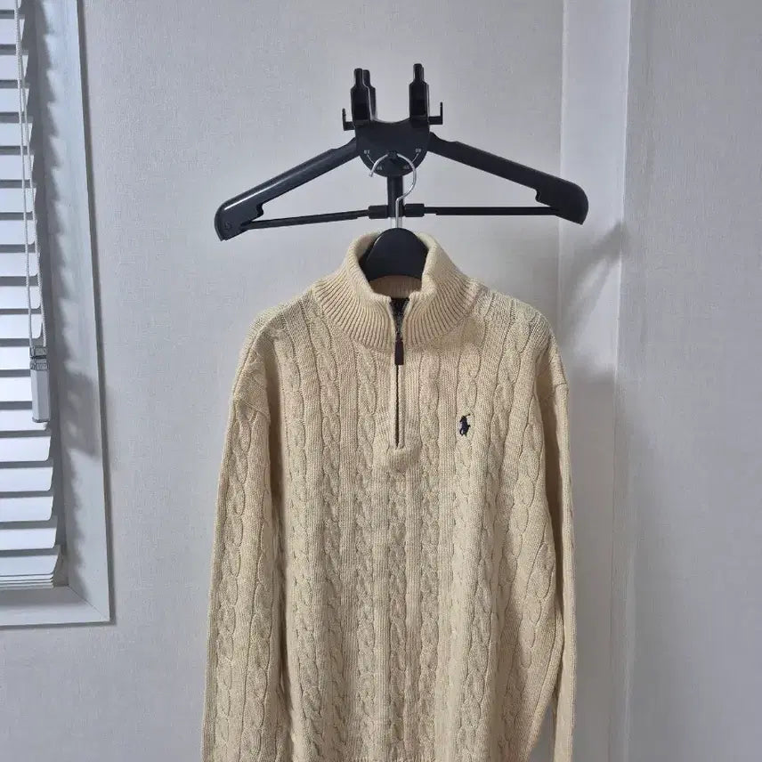 [BUNJANG] Polo Ralph Lauren Cable Knit Sweater Ivory L / 폴로 랄프로렌 케이블 니트 아이보리