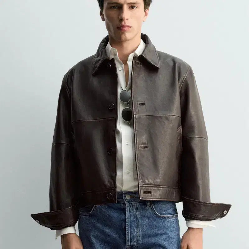 [BUNJANG] Zara Lambskin Leather Jacket - Size L (New) / 자라 양가죽 자켓 L 새제품 26년 신상 5388/412/700