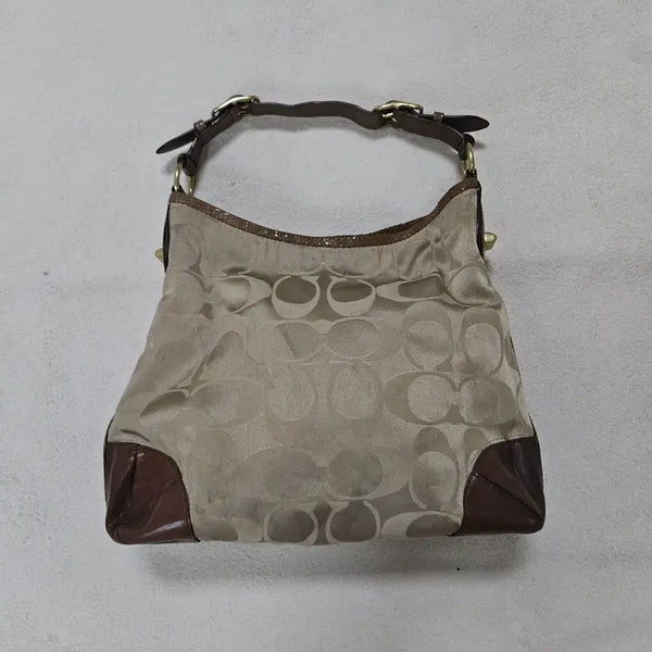 [BUNJANG] Coach Peyton Signature Satin Hobo Bag / 코치 페이튼 시그니처 사틴 호보백 급처