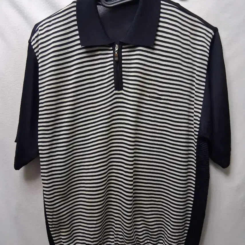 [BUNJANG] CASTELBAJAC Striped Short-Sleeve Polo Shirt - Size 95 / 카스텔바작 스트라이프 반팔 카라티 95