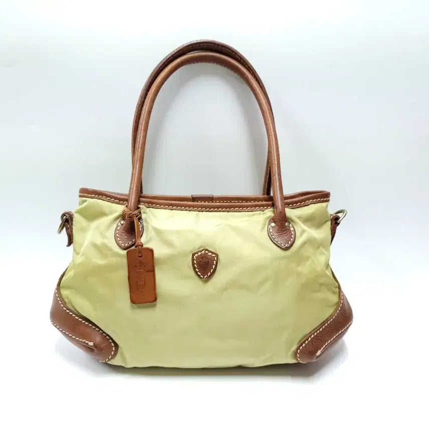 [BUNJANG] Felisi Pistachio Nylon Leather Trim Shoulder Bag B848 / FELISI 펠리시 후에리지 나일론 피스타치오 가죽 배색 숄더백 B848
