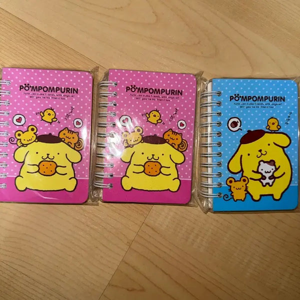 [BUNJANG] Sanrio Pompompurin 3-Piece Mini Notebook Set + Vintage Stationery / 폼폼푸린 3종 미니 노트 세트+고전문구서비스