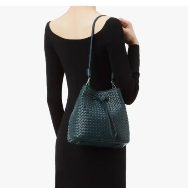 [BUNJANG] Anne Klein Woven Lambskin Bucket Bag / 앤클라인 위빙 버킷백 (양가죽)