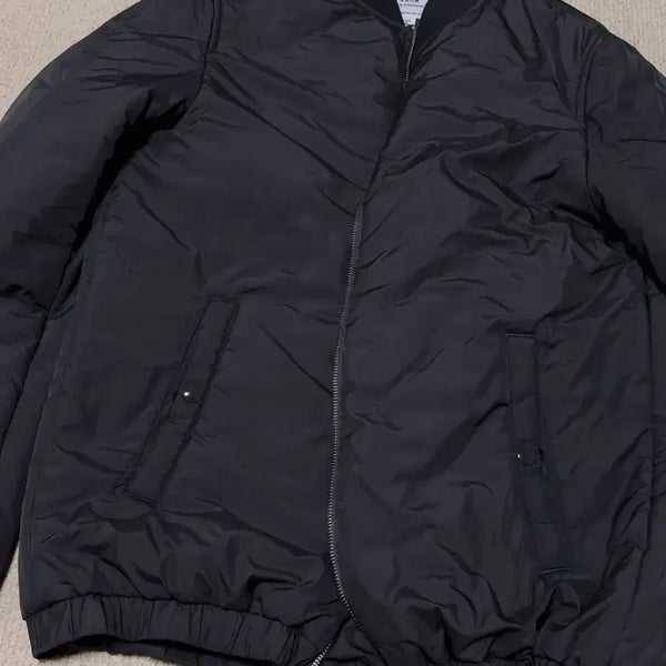[BUNJANG] Charcoal Padded Bomber Jacket / 챠콜 패딩 봄버 자켓