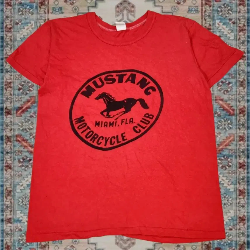 [BUNJANG] Made in USA Mustang Motorcycle Club Miami T-Shirt / Made in USA 머스탱 모터사이클 클럽 마이애미 티셔츠 L