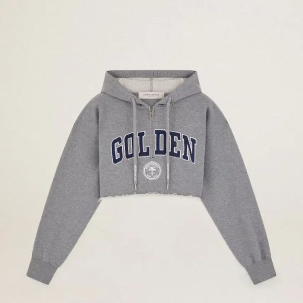 [BUNJANG] Golden Goose Grey Cropped Journey Collection Hoodie Sweatshirt / 골든구스 - 그레이 크롭트 저니 컬렉션 후드 스웨트 셔츠
