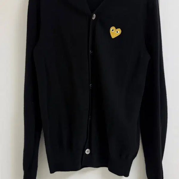 [BUNJANG] Comme des Garçons V-Neck Cardigan Gold Emblem Mens M / 꼼데가르송 가디건 금색 와펜
