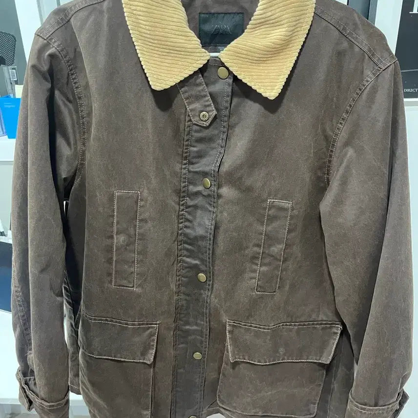 [BUNJANG] Zara Brown Corduroy Collar Jacket / 자라 브라운 코듀로이 칼라 자켓