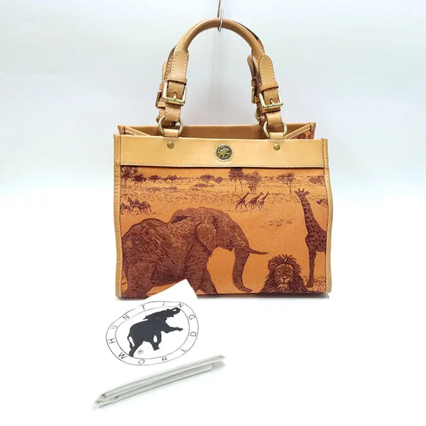 [BUNJANG] Hunting World Safari Jacquard Box Tote Bag / HUNTING WORLD 헌팅월드 사파리 자카드 토트백 박스백 B849