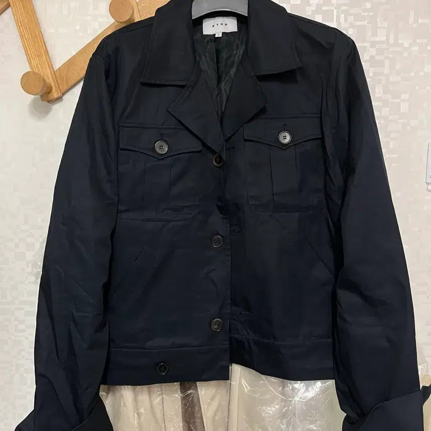 [BUNJANG] KihO Navy Double Cropped Jacket / 기호 네이비 더블크롭자켓