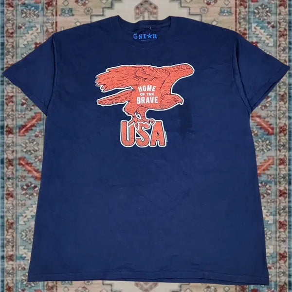 [BUNJANG] American Vintage Eagle Graphic T-Shirt (Size L) / 미국 빈티지 USA 독수리 그래픽 반팔 티셔츠 L