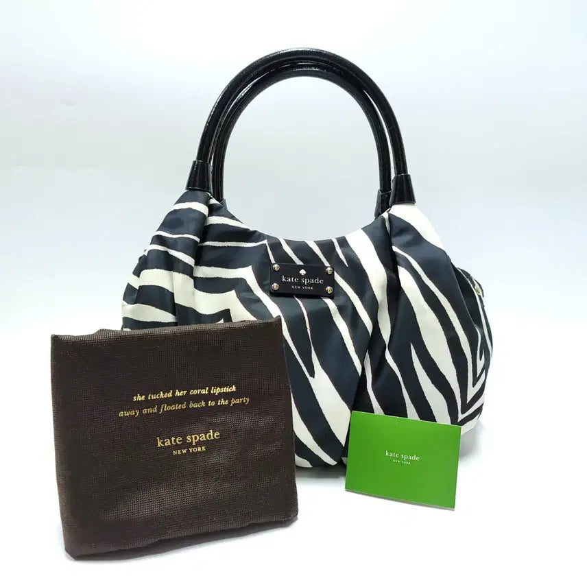 [BUNJANG] Kate Spade Zebra Nylon Enamel Hobo Tote Bag / KATE SPADE 케이트스페이드 지브라 나일론 에나멜 호보백 토트백 B851