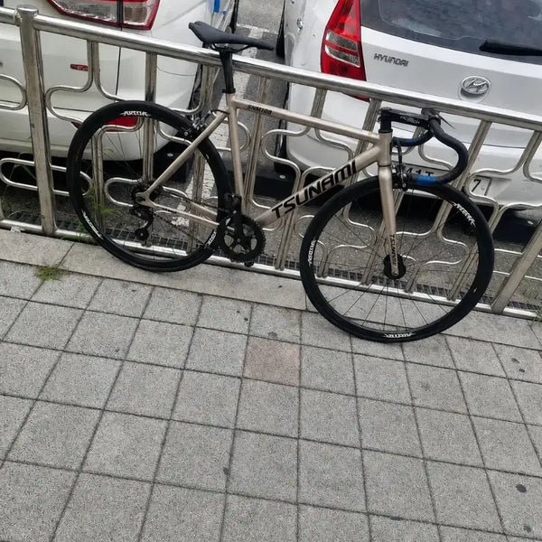 [BUNJANG] Tsunami "Silver Mackerel" Crankset (M Size) with Armadoblade 30 Crank Arm and Sugino Pista / 쓰나미 급처