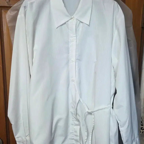 [BUNJANG] White Wrap Shirt / 화이트 랩셔츠