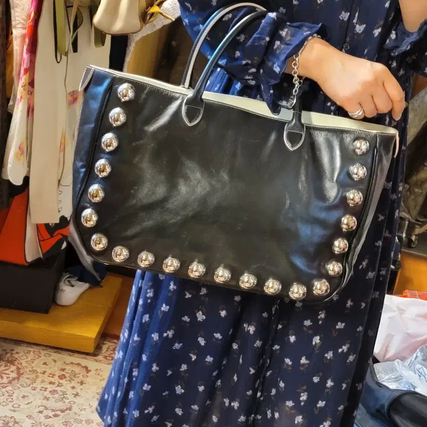 [BUNJANG] Marc Jacobs Biker Studded Tote Bag Box Bag / MARC JACOBS 마크제이콥스 반구스터드 토트백 박스백 B856