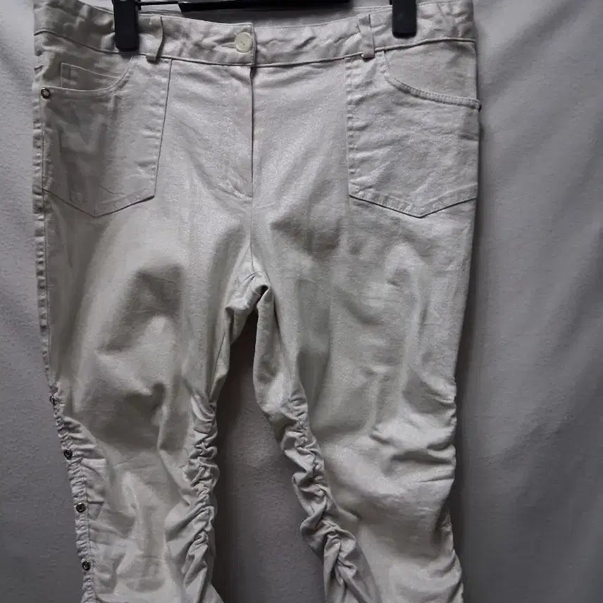 [BUNJANG] Women's Silver 7-Part Loose Fit Pants / 여성 7부 루즈핏 바지 실버