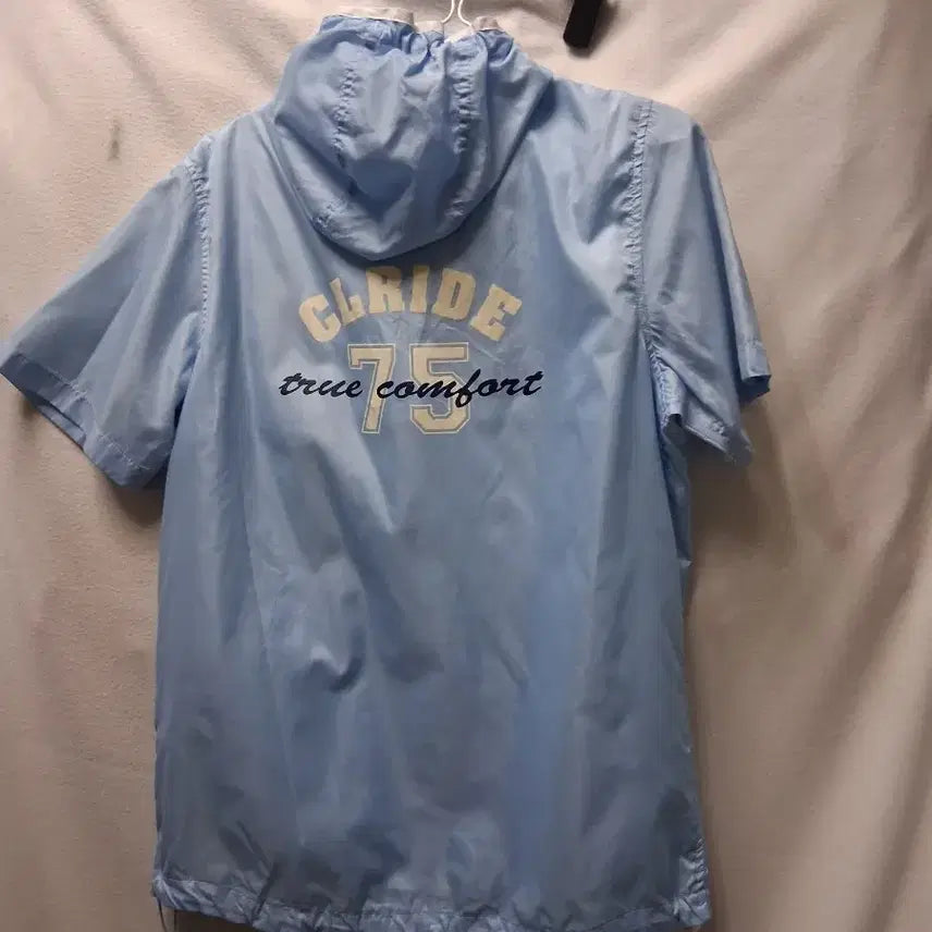 [BUNJANG] CLARIDE Blue Short Sleeve Hooded Windbreaker Size 95 / CLARIDE 블루 숏슬리브 후드 바람막이95