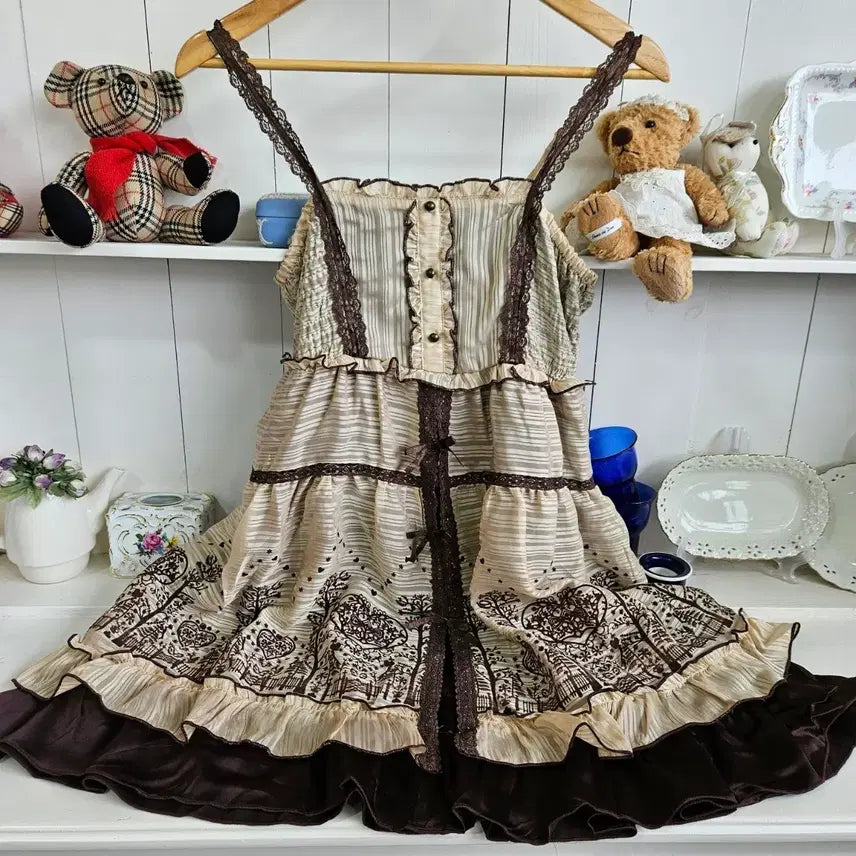 [BUNJANG] Axes Femme Chocolate Ribbon Kankang Dress (M) / axes femme(엑시즈팜) 초코릿 리본캉캉 원피스 (M)