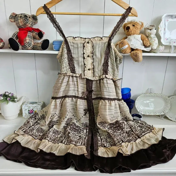 [BUNJANG] Axes Femme Chocolate Ribbon Kankang Dress (M) / axes femme(엑시즈팜) 초코릿 리본캉캉 원피스 (M)