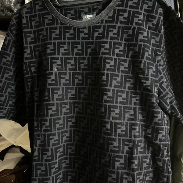 [BUNJANG] Fendi FF Monogram Velvet T-Shirt / 펜디 FF 모노그램 벨벳 반팔