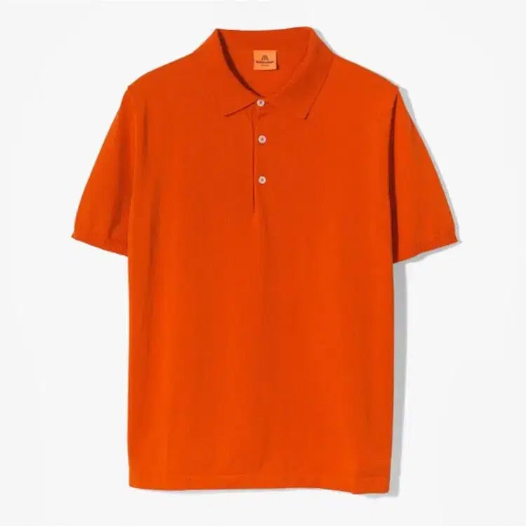 [BUNJANG] Andersen-Andersen Orange Cotton Knit Polo Shirt M (US L) / [A+등급 M] 안데르센안데르센 오렌지 코튼 카라넥 니트폴로셔츠