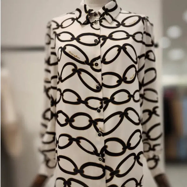 [BUNJANG] MOJO.S.PINE Pattern Printing Point Blouse / 모조에스핀 패턴 프린팅 포인트 블라우스