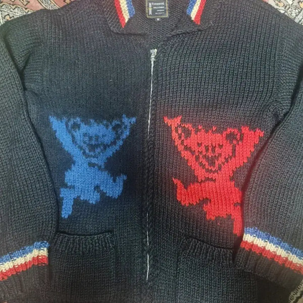[BUNJANG] Greatful Dead Dancing Bear Knit Cowichan Sweater / 그레잇풀 데드 댄싱 베어 니트 코위찬