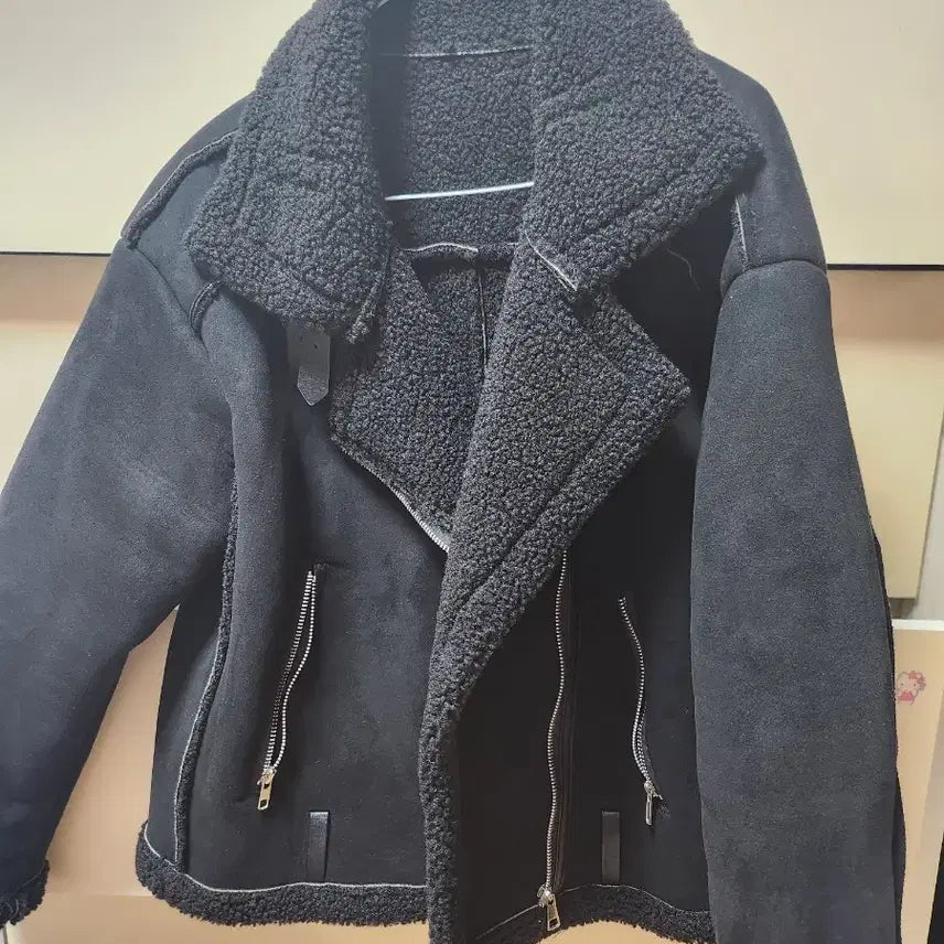 [BUNJANG] Black Suede Mustang Jacket / 스웨이드 무스탕 검정색