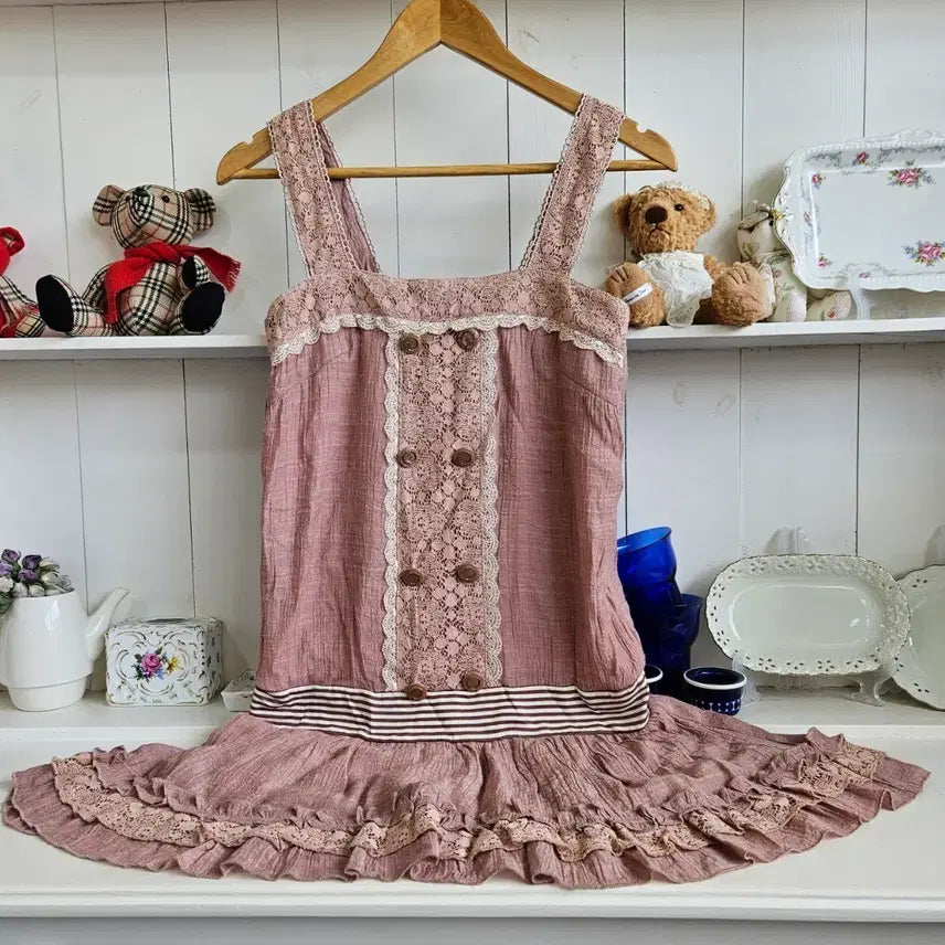 [BUNJANG] Axes Femme Dusty Pink Lace Dress / axes femme(엑시즈팜) 더스티핑크 레이스  원피스