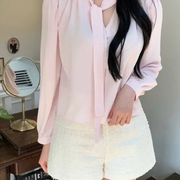 [BUNJANG] Le Voyageur Tie Blouse / 르브아 타이블라우스