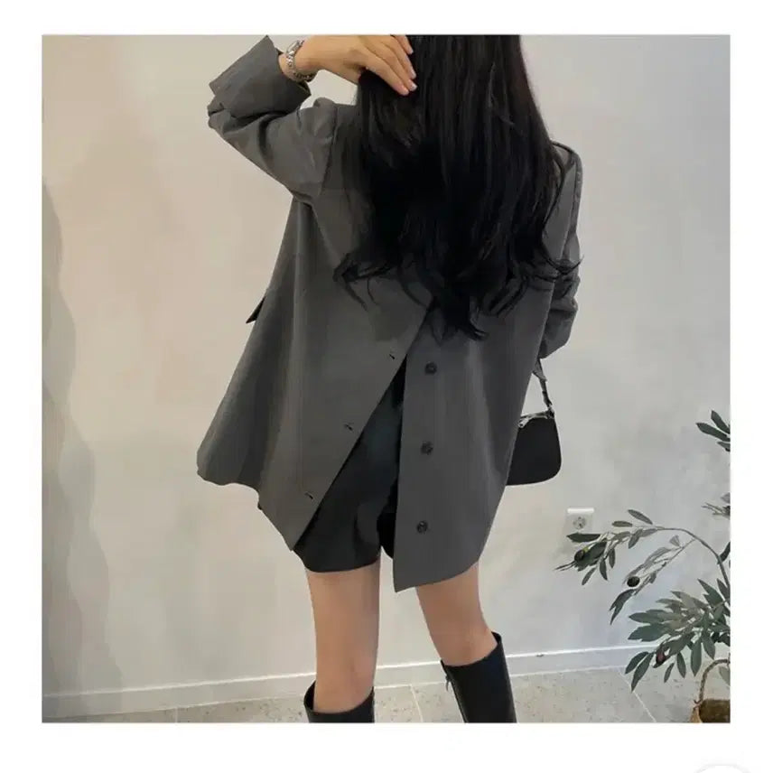 [BUNJANG] Ably Back Button Jacket / 에이블리 백버튼 자켓
