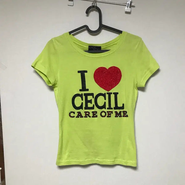 [BUNJANG] Cecil McBEE Slim Fit Y2K Short Sleeve T-Shirt / Cecil McBEE 세실맥비 슬림핏 y2k 반팔 티셔츠