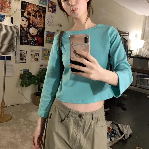 [BUNJANG] BOW ARCHIVE 7-Part Sleeve Mint Tee / 보우아카이브 민트 7부 tee