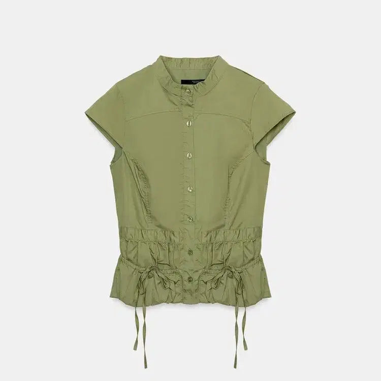 [BUNJANG] Zara Pocket Gabardine Top Khaki XL / 자라 포켓 개버딘 탑