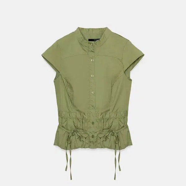 [BUNJANG] Zara Pocket Gabardine Top Khaki XL / 자라 포켓 개버딘 탑