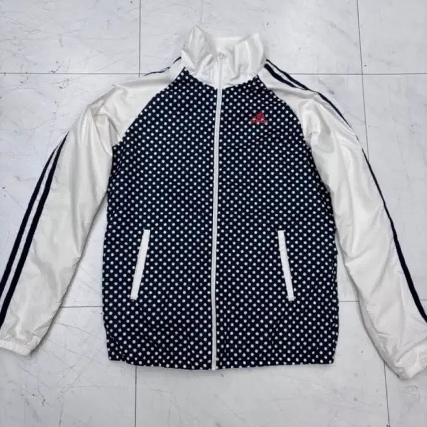 [BUNJANG] Adidas Rare Dot Pattern Windbreaker Jacket L / 아디다스 희귀템 땡땡이 져지 도트 바람막이 L