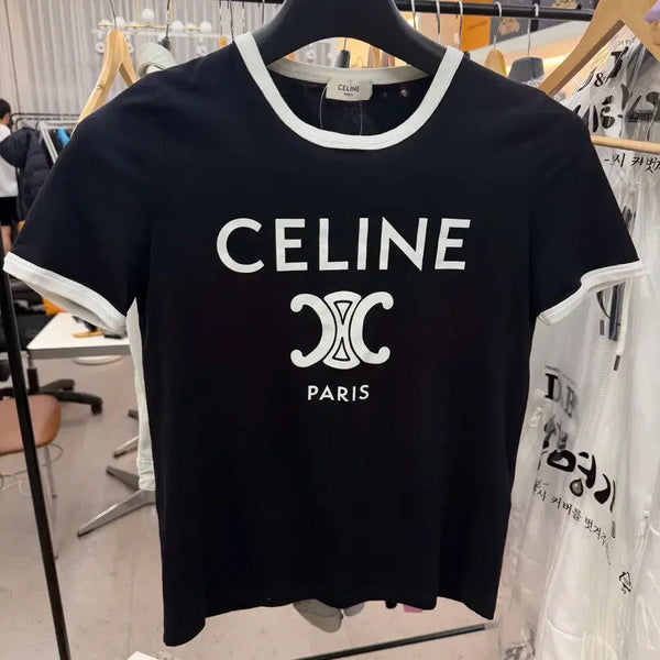 [BUNJANG] Celine Triomphe Short Sleeve T-Shirt Black / 셀린느 트리옹프 반팔티 블랙