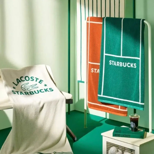 [BUNJANG] Starbucks x Lacoste Tennis Beach Towel - New, Unsealed / 스타벅스 라코스테 테니스 트렌타올 비치타월 프리퀸시 미개봉 새상품