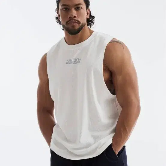 [BUNJANG] HDEX Clear 916 Back Logo Sleeveless T-Shirt White / (새상품)HDEX 에이치덱스 나시 클리어 916 백로고 슬리브리스